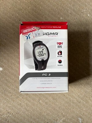 Sigma Sport PC3 SCHWARZ HERZFREQUENZMESSER UHR - BRANDNEU - UK-VERKÄUFER