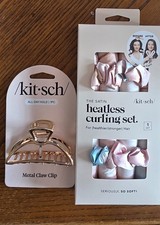 Kitsch Heatless Curling Set with Gold Metal Hair Clip
