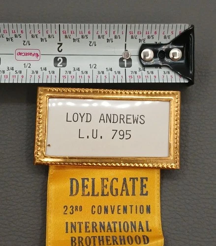 Teamsters Delegate Badge Keyring 6" Gold Yellow Ribbon 1986 Las Vegas Convention image 13