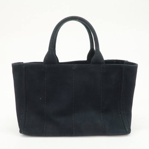 PRADA Logo Canapa Mini Canvas 2Way Bag Hand Bag Shoulder Bag 1BG439 Used F/S - Picture 2 of 24