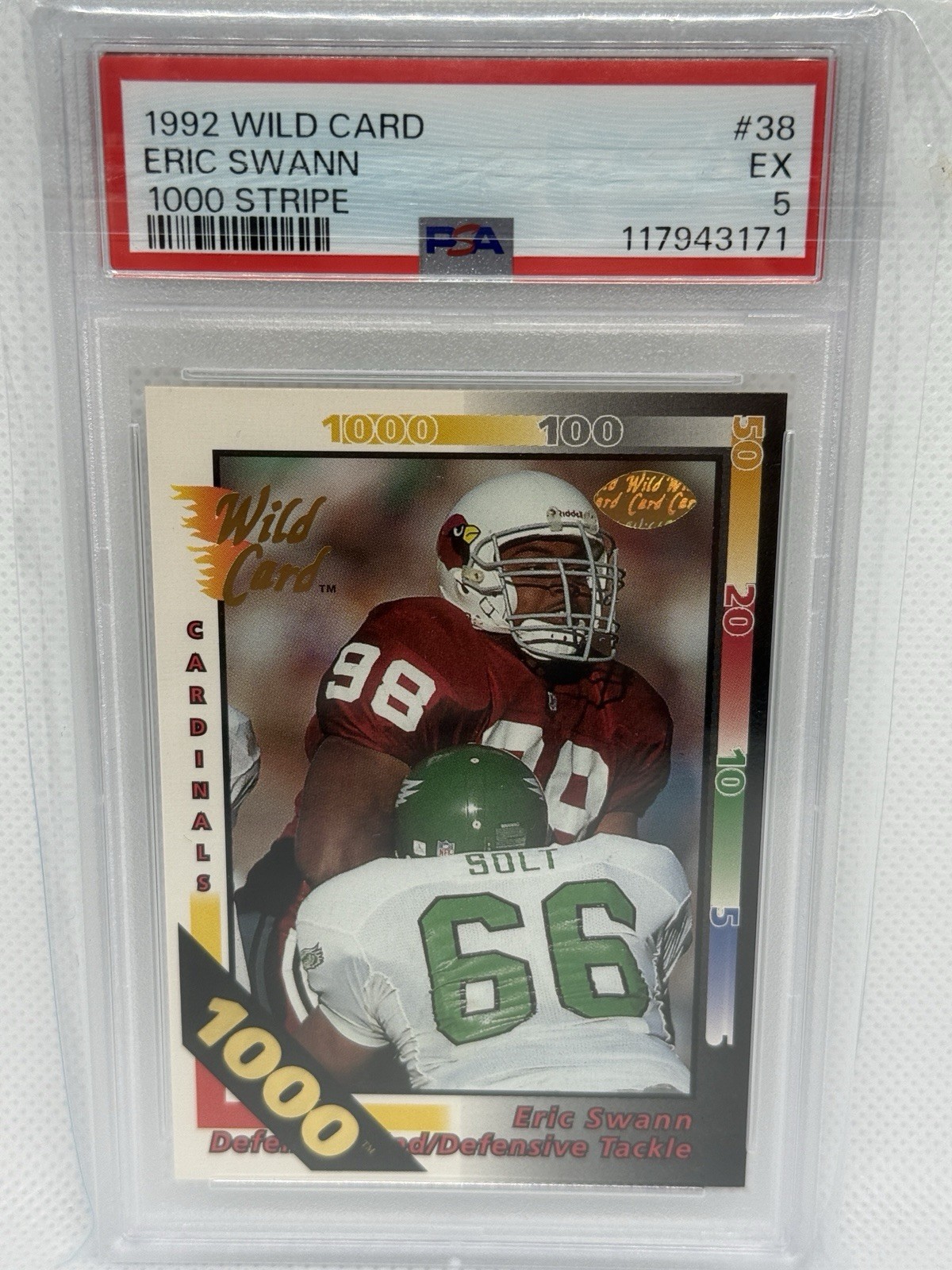 1992 Wild Card 1000 Stripe Eric Swann #38 PSA 5