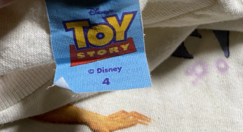 Rare Vintage Disney Peter Pan Kids Graphic T-shirt Size 4 Toy Story - Image 3 of 4