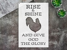 Stencil Rooster - Inspirational God Glory, Christian Home Decor - Mylar Stenc