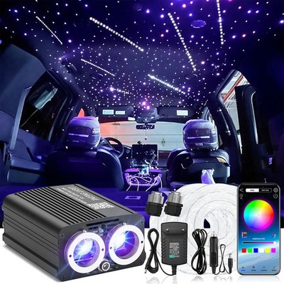 1200 RGBW Twinkle Meteor LED Auto Glasfaser Stern Deckenleuchten Kit APP/Remote