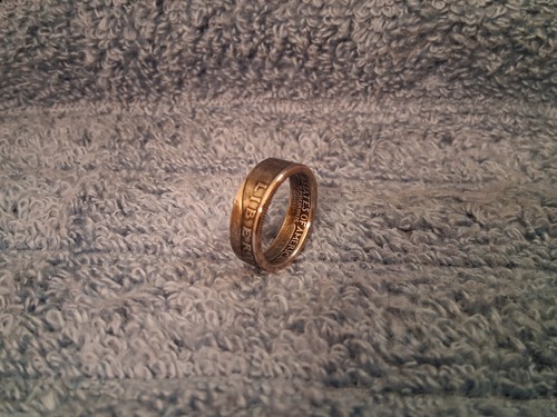 Washington Quarters 1990, bague pièce fait main, taille 7 - 1/2 - Photo 2/5