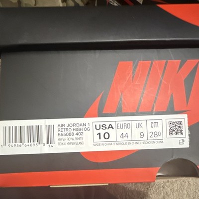 Jordan Air Jordan 1 Retro High OG Hyper Royal Smoke Grey White Men s 555088-402