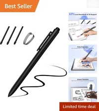 Precision EMR Stylus Pen with Eraser for reMarkable 2, 4096 Sensitivity, Black