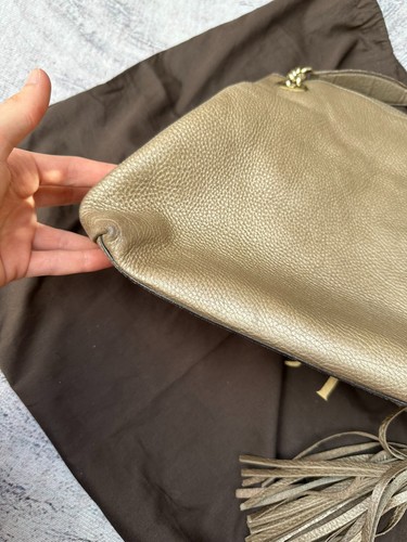 Authentic Gucci Soho Shoulder Bag Medium Pebbled Leather Gold Logo - Picture 18 of 20
