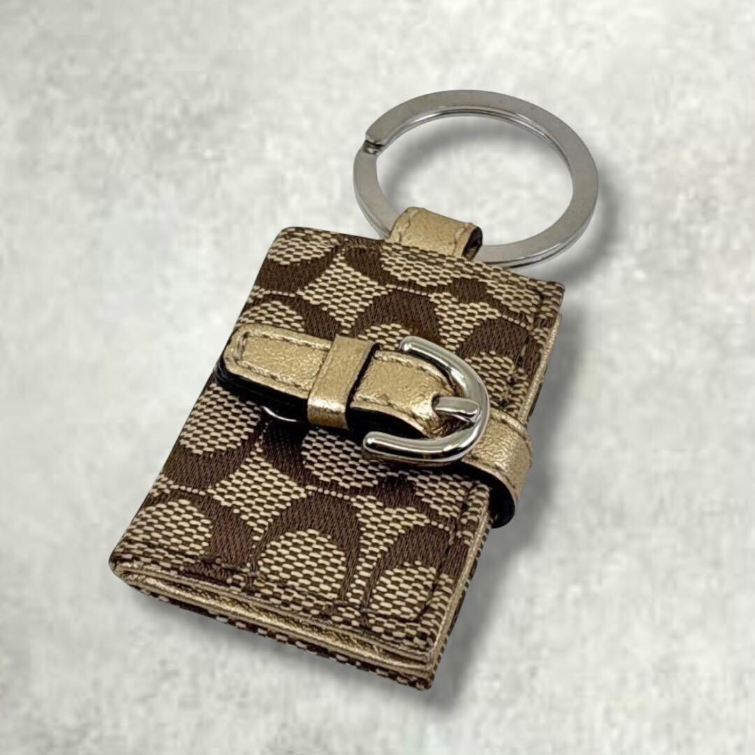 COACH Picture Frame Charm Keychain Signature Canvas G… - Gem