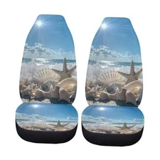 BIGCARJOB Ocean Style Universal Car Seat Cover 2pcs Bucket Seat Covers Starfish