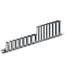 1/4" Drive Socket Set, 16PCS 12-Point Deep and Shallow Socket Set, Metric Siz...
