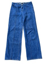ZARA Women's Seamed Wide Leg Denim Trouser Jeans, Pants Sz 4