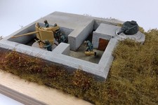 1:72 Bunkerstellung mit 5 cm Festungspak, S-35 Pz-Turm + Figuren (zus. 67 Teile)