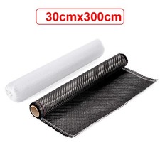 118x12inch Real Carbon Fiber Fabric Cloth Roll 3k 200gsm 2x2 Twill Weave Black