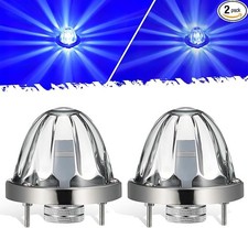 2Pcs Glass Watermelon Lights Patented Clear Lens Blue LED Side Marker Clearanc