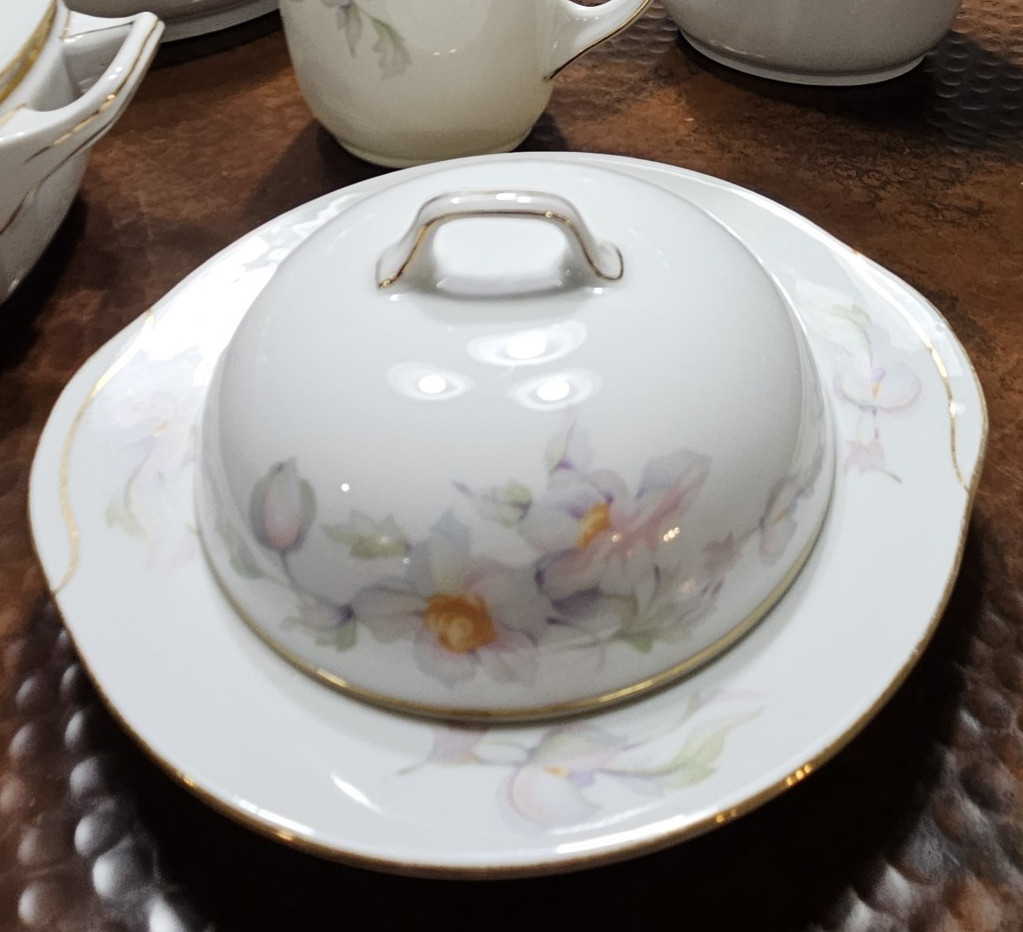 Aich Czechoslovakia AIH7 Butter Dish w/ Insert Vintage Czech