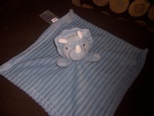 Tahari Blue Triceratops Dinosaur Security Blanket Lovey Lovie
