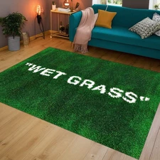 Wet Grass Carpet, Wet Grass Rug, Wet Grass Decor Rug, Wet Grass Area Rug