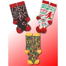Christmas Crew Socks Set of 3 Funny Holiday Sweet Twisted Naughty Nice NEW