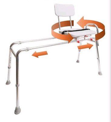 Eagle Health Sliding Swivel Shower Chair/Tub Transfer Bench  Extra Long, 77692
