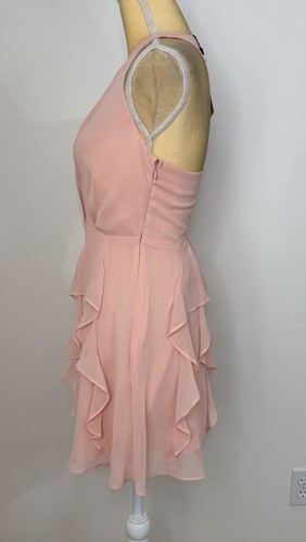 NWT BCBGeneration Ruffle Mini Dress Size 2 Coral Rose Lined Layered - Foto 8 di 14