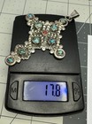 Big 3”in VNT Taxco Signed Sterling Silver Turquoise Coral Cross Pendant — photo 9