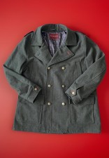 Joe Browns Mens Military Style Jacket Size 2XL Khaki Green Double Breasted Coat