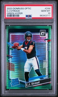 2023 Panini Donruss Optic CJ Stroud Green Hyper Rated Rookie PSA 10 RC - Bild 1 von 2