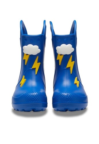 Crocs Niños C 13 Unisex Niño Niña Botas de Lluvia de Goma Azul Tirar con Asas - Imagen 8 de 12