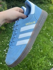 Adidas Handball Spezial Trainers - Light Blue/White/Gum  - Size 6 UK