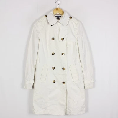 TOMMY HILFIGER Damen Mantel Größe M Weiß Baumwolle Kragen Weiß - Bild 1 von 4