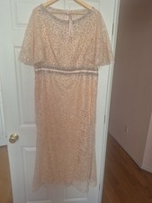 NWT Mac Duggal Embellished Neck Butterfly Sleeve Gown 20368 Blush J150