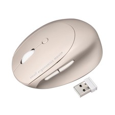 Quiet wireless small ergonomic mouse, rechargeable, beige