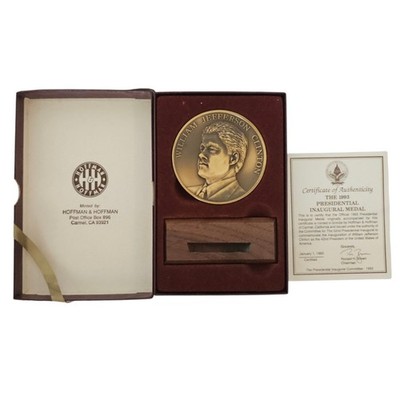 Inaugural Bronze Medallion 1993 William Jefferson Clinton 42nd President Box Coa