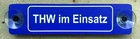 Aluminium sign with suction cup: THW in use 5x20cm, for car