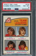 1976-77 OPC O-PEE-CHEE ATLANTA FLAMES NHL TEAM LEADERS #379 PSA GRADED NM-MT 8