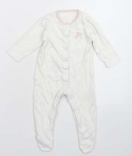 Mini Club Baby wei&szlig; Baumwollmischung Strampler Gr&ouml;&szlig;e 3-6 Monate Druckknopf