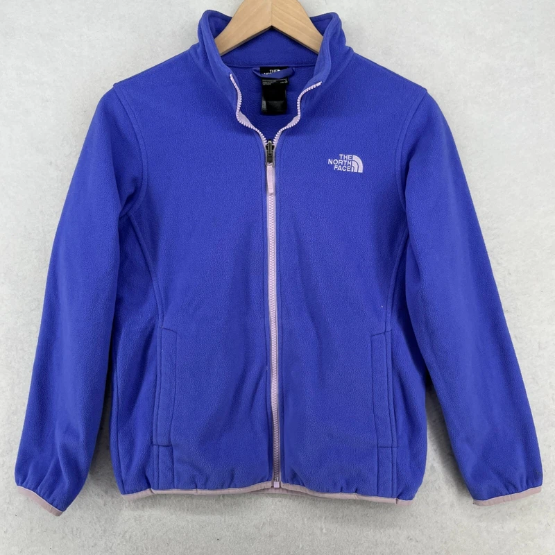 north-face fleece liner full zip purple jacket
