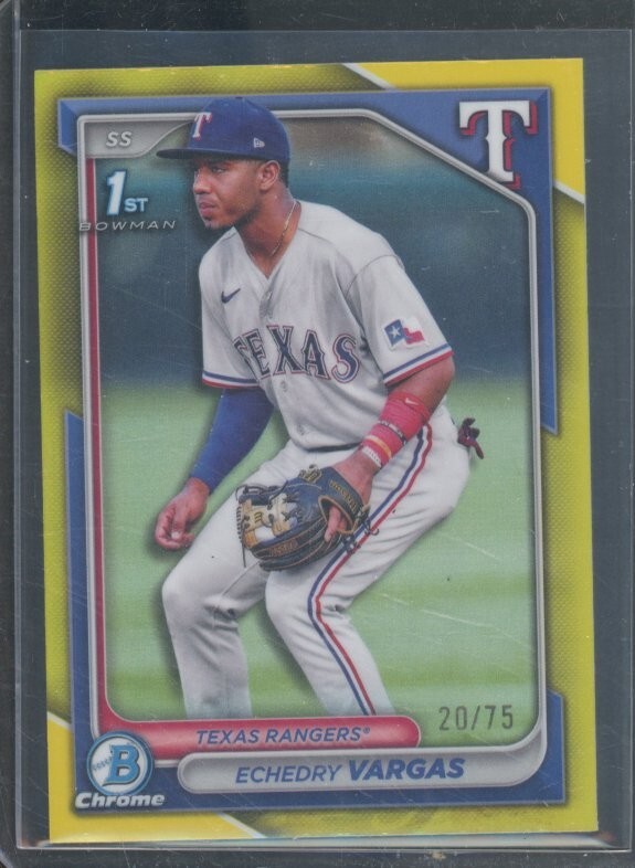 2024 Bowman Chrome ECHEDRY VARGAS #BCP-163 1st Yellow Refractor /75 Rangers