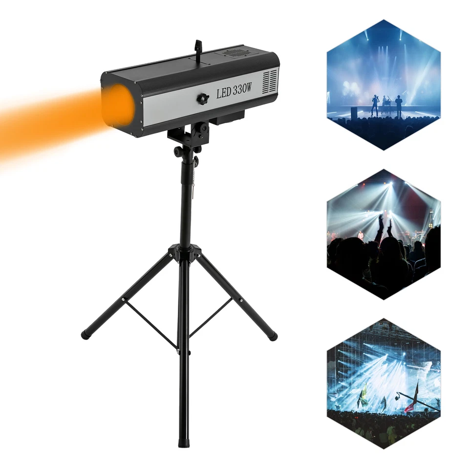 Foco de escenario 330W RGBW haz de luz LED de seguimiento DMX DJ luz de discoteca con trípode Foto 2 de 4