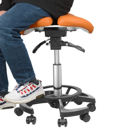 Dental Rotatable Adjustable Saddle Doctor Chair Imported Leather Antifouling CE - 第 6/24 張圖片