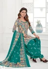 Indian Pakistani Womens Printed Suit Dress Stitched Shalwar Kameez Dupatta Salwar