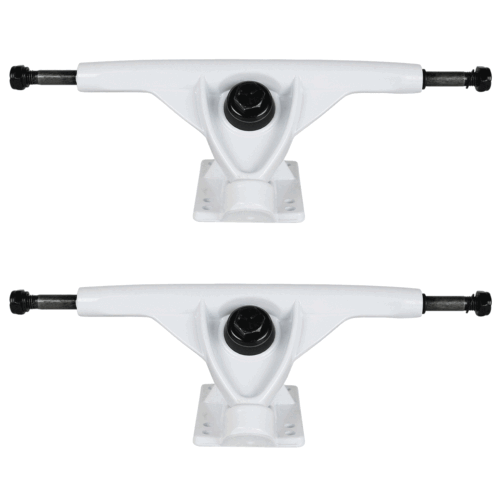 Longboard 181mm Reverse Kingpin Camion Bianco 76mm Ruote Rosa con Cuscinetti e Ha - Foto 2 di 4