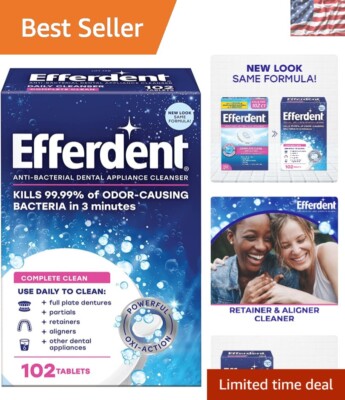 Gentle Retainer Cleaner Tablets - 102 ct, Non-Abrasive Oxi-Action Formula