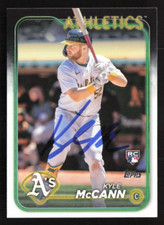 Kyle McCann Signed 24 Topps Update Baseball Card # US142 Oakland A's 6