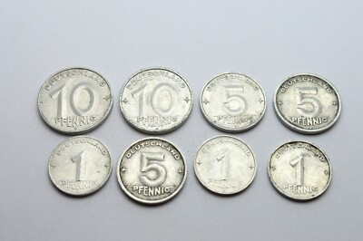 GERMANY 1, 5, 10 PFENNIG 1948-1952 OLD SCRACE COINS LOT