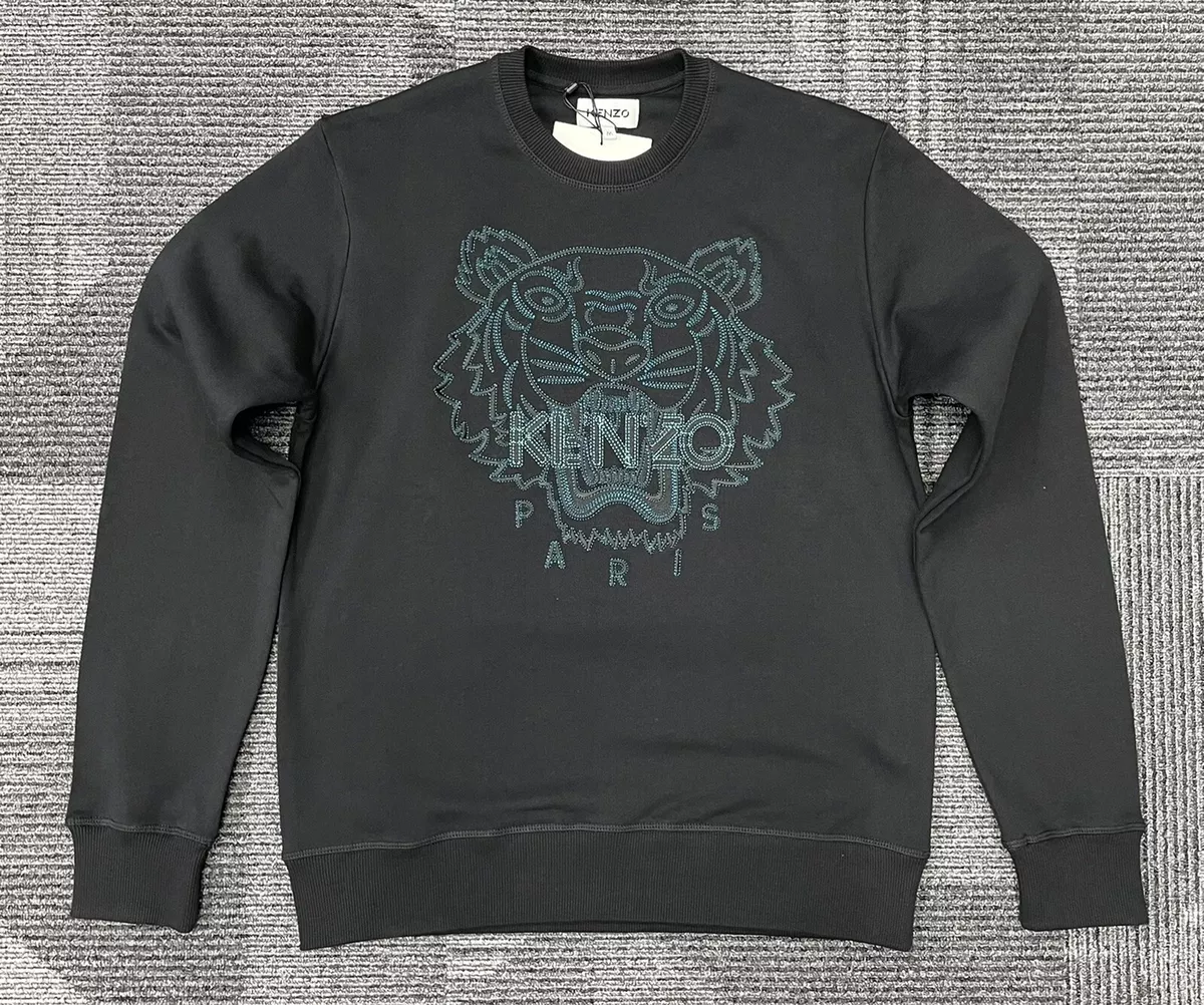 Kenzo Men's Tiger Embroidered Sweatshirt In Black/Blue
