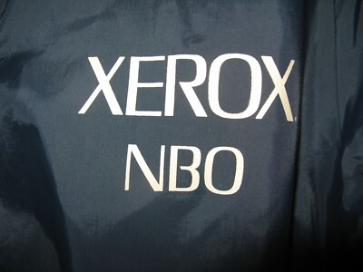Vintage PROMO Xerox NBO Windbreaker Men Large Jacket Coat Blue Lined Webster NY