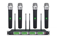 Gtd Audio 4x800 Adjustable Channels Uhf Diversity Wireless Cordless Handheld