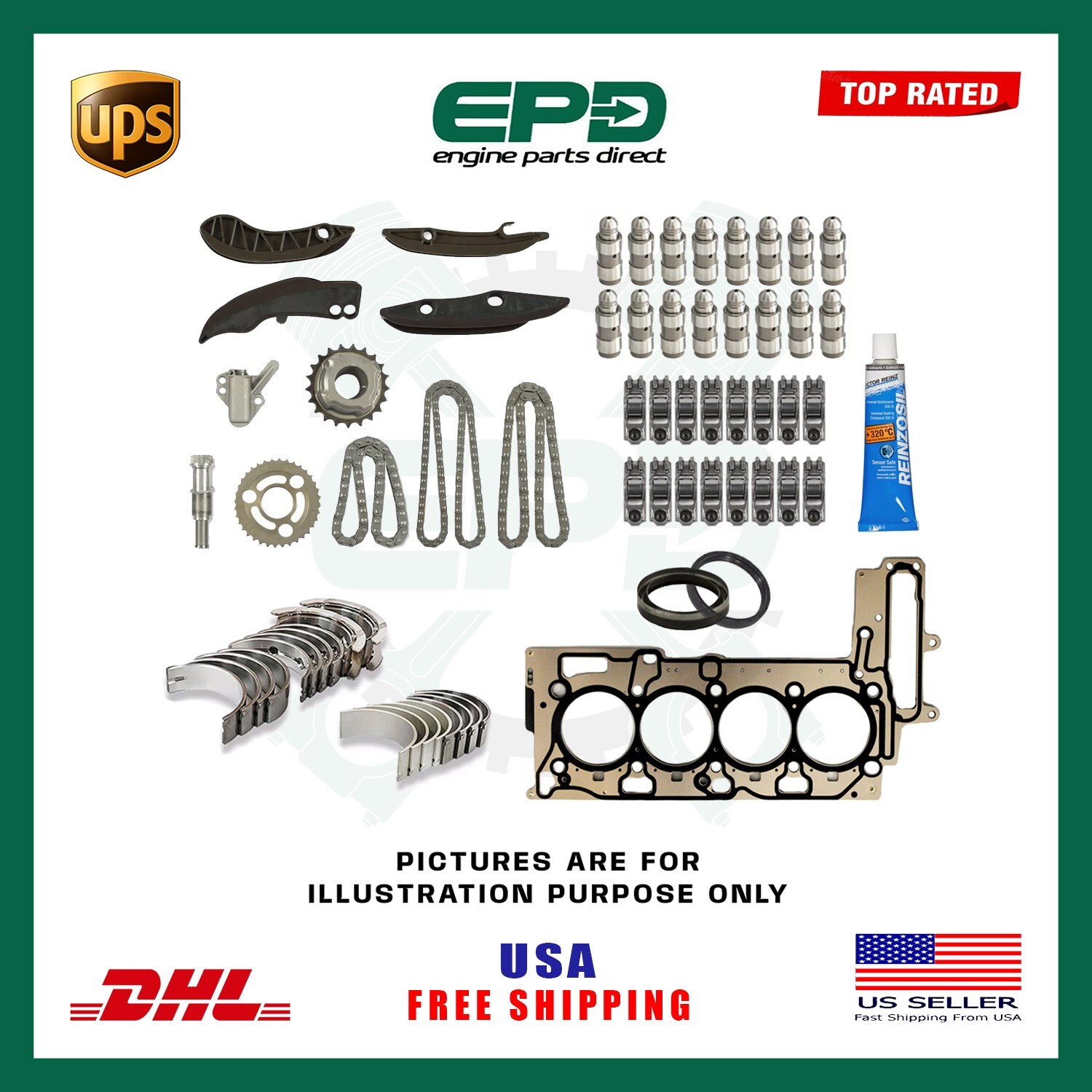 ENGINE BEARINGS  TAPPETS  REBUILD KITS FITS BMW N47D20 N47 2.0L DIESEL ENGINE